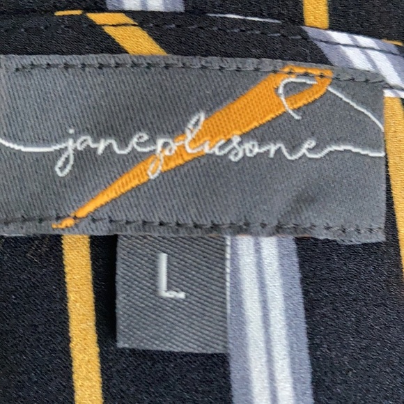 Jane Plus One black and gold pinstripe long cut out sleeve maxi wrap dress - Picture 15 of 16